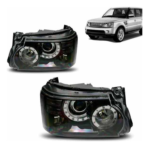 Farol Range Rover Sport 2009 10 11 12 13 Com Led 15 Pinos