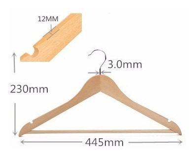Imagen 5 de 5 de Ganchos Colgadores De Ropa De Madera Precio De Docena