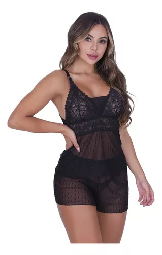 Constitución vesícula biliar Herencia Pijama Sexys Feminino Transparente | MercadoLivre 📦