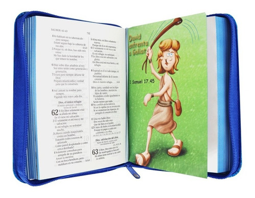 Imagen 7 de 10 de Biblia Amigos Por Siempre Rvr1960 Acolchonada Azul C/cierre