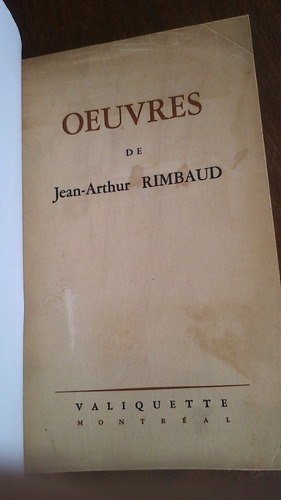 Oeuvres De Jean Arthur Rimbaud