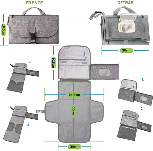 Cambiador For Bebé Impermeable Con Bolsillo For Toallitas