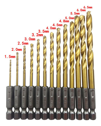J 13pcs Taladro Broca Vástago Hexagonal De Material Acero De