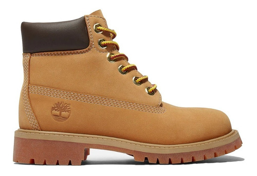 Bota Timberland Junior Premium Nobuk Café Piel Waterproof