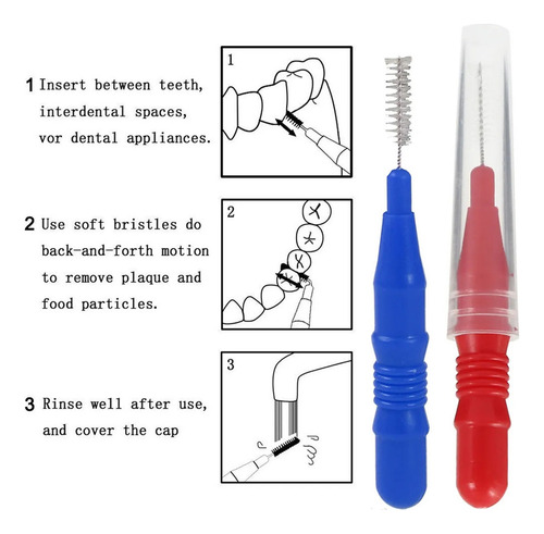 Cepillo Interdental Con Hilo Dental, 50 Piezas