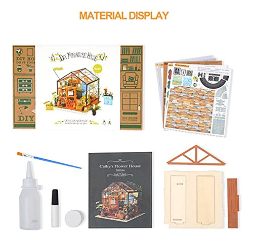 Rolife Diy Kit De Casa De Muñecas En Miniatura, Casa Verde C