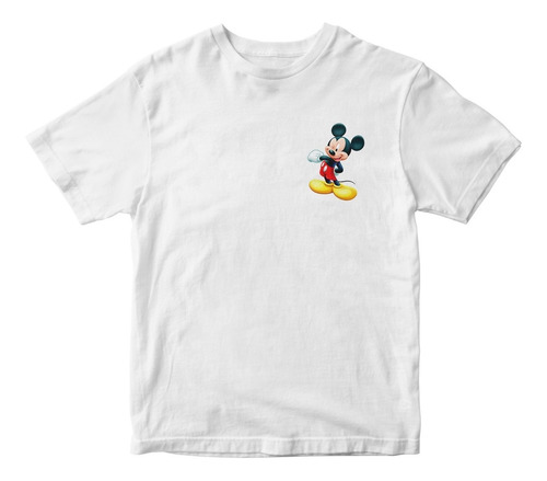Camisa De Algodão Mickey Mouse Camiseta Gola Careca Conforto