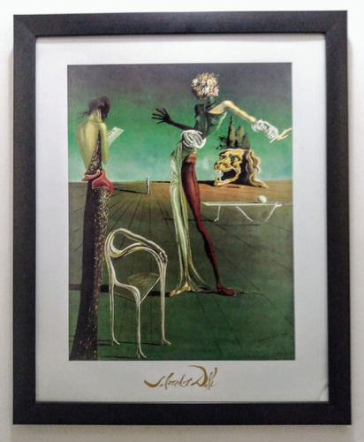 Dalí _ Escultura De Leda Y Sillón _ Litografía Enmarcada