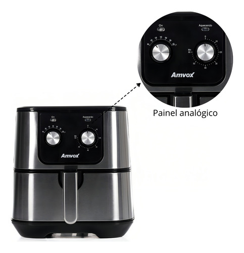 Fritadeira Sem Óleo Air Fryer Arf1255 M Inox 7l 110v Cor Preto 220V
