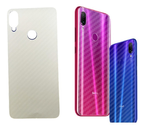 Protector Trasero Fibra Carbono Transparente Redmi Note 7 