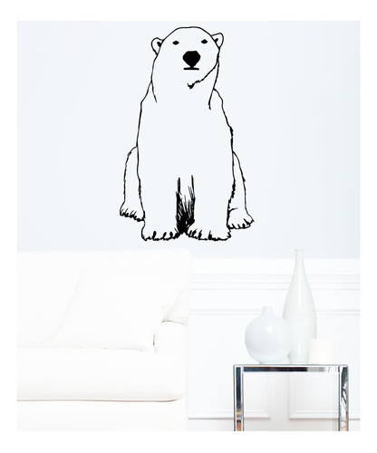 Vinilo Adhesivo Pared Decorativo Sticker Oso Polar 56x90cms