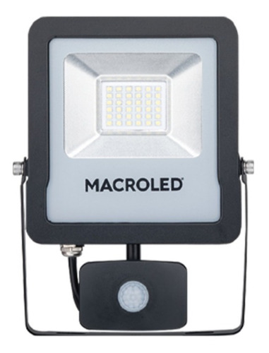 Macroled Reflector Led 30w Sensor Movimiento Frío 6500k Color de la carcasa Negro Color de la luz Blanco frío 220V