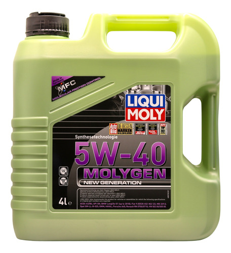 Liqui Moly Molygen 5w-40 4l - Óleo Sintético Tecnologia Mfc