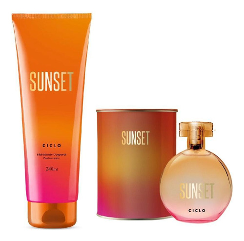 Kit Perfume Sunset 100ml E Hidratante 240ml Ciclo