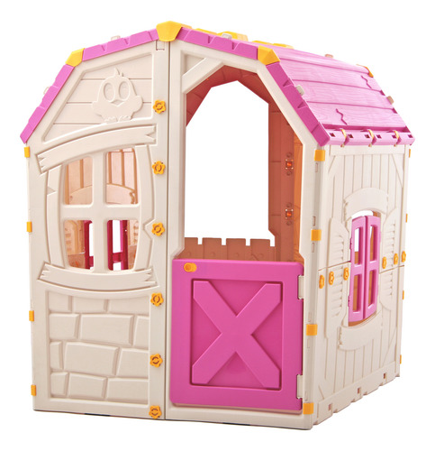 Casa De Juego Infantil Casita De Plastico Ram Happy 88 X 103 Rosa