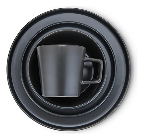 Conjunto De Louças Stone Lain Coupe Service Para 4 Grey Matt