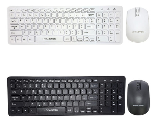 Kit Teclado E Mouse Sem Fio Ultrafino Ergonômico 2.4g Cores Mouse Branco Teclado Branco