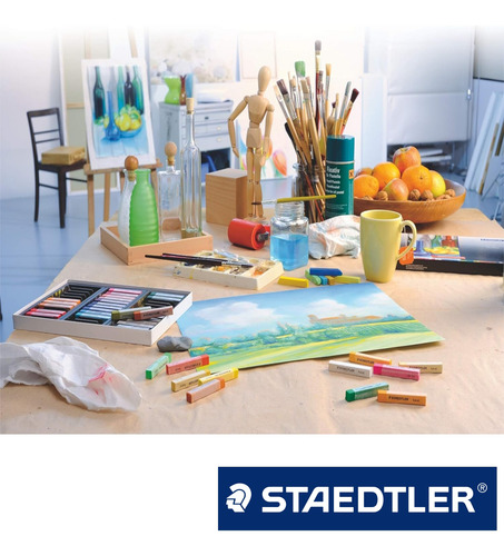 Estuche Barra Rectangular Gis Pastel Staedtler 24 Pz. Arte R Colores