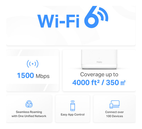Sistema Mesh Mercusys Halo H60x Ax1500 Gigabit Wifi6 Pack3