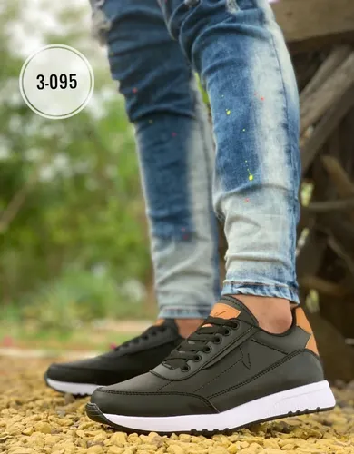 VELEZ Zapatillas de cuero para hombre - Zapatos de vestir casuales de  negocios - Tenis de moda con cordones