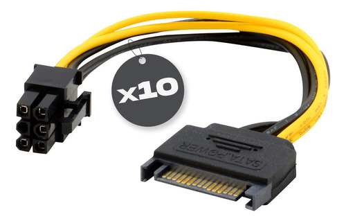 Cable Adaptador Splitter Pcie A Sata Mineria X 10 Unidades