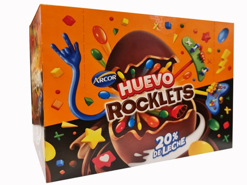 Huevo Rocklets Arcor caja por 12 unidades de 28g