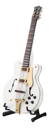 Réplica De Guitarra Eléctrica En Miniatura Blanca Modelo Mus