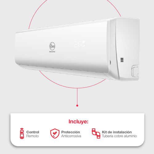 Minisplit Rheem Inverter 12000 Btus 220v Frio Y Calor 1 Ton