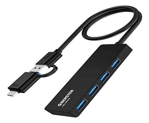 Hub Usb 3.0 4 En 1, 5 Gbps Con Adaptador Usb