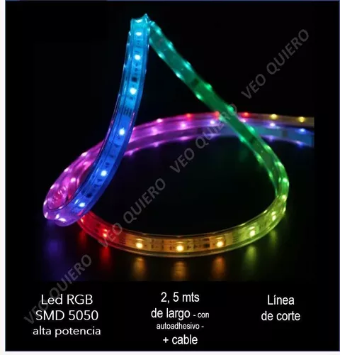 Tira LED veoquiero 5050 5050 RGB 3m 220V IP64