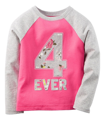 De Carter Bebé Niñas Jersey Lema Tee (bebé), 9 Meses