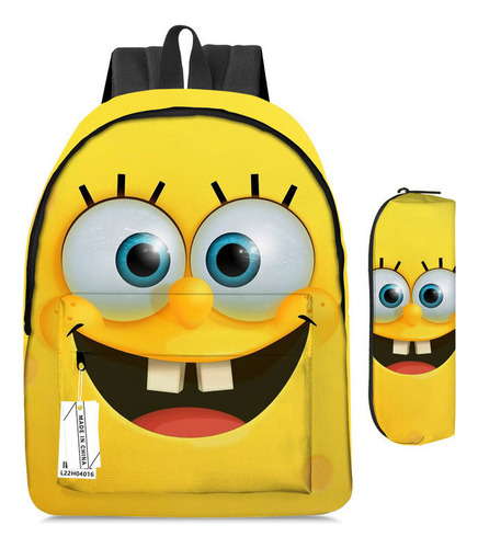 Juego De 3 Mochilas Escolares Para Estudiantes De Bob Esponj