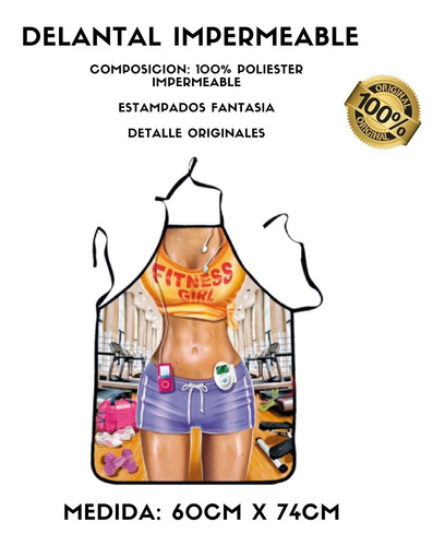 Imagen 3 de 5 de Delantal Estampado Figuras Varios Diseños Cñ Teoytino Chn