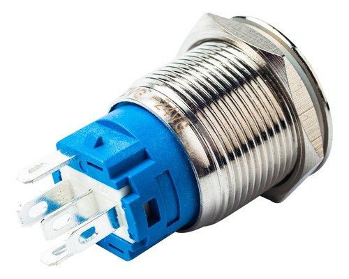 Boton Switch Momentaneo Metalico Iluminado 12v 19mm Conector