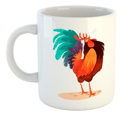 Taza De Ceramica Gallo Caricatura Canto