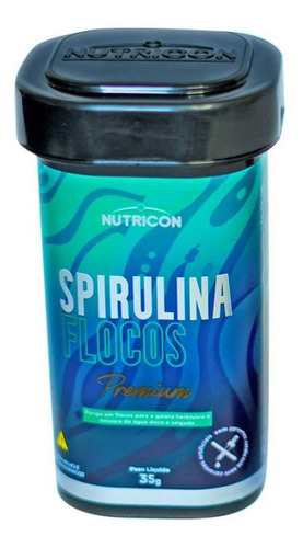Ração Spirulina Flocos 35g Premium Nutricon