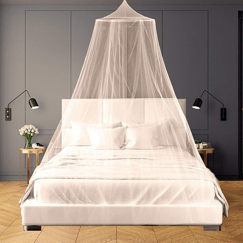 Dosel De Tela De Tul Mosquitera Para Cama Matrimonial Blanco