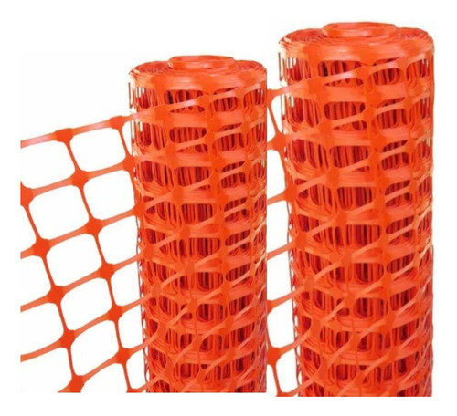 2 Rollo Malla Delimitadora Naranja Plastica 1.2m X 30mts 