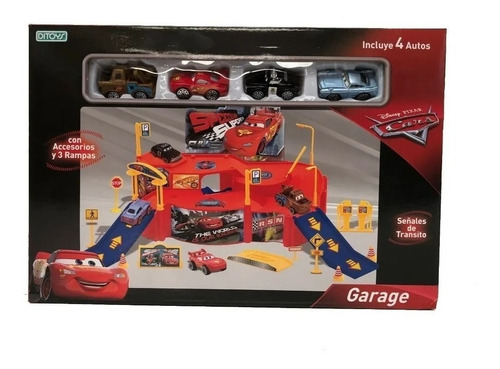 Garage De Cars Con 4 Autos, Accesorios Y 3 Rampas De Ditoys