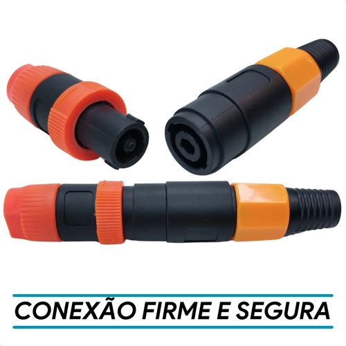 2 Pares Conector Plug Speakon Macho E Fêmea 4 Polos Automotivo Conectores Plug Painel 4 Vias Plugue Conector Plástico