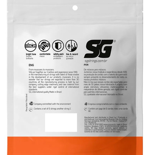 Corda Para Violão Phosphor Bronze 010 Sg