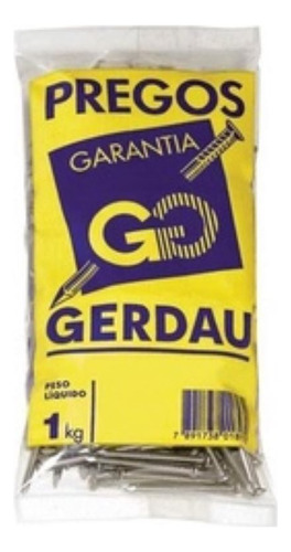 Prego 17 X 27 Com Cabeca Gerdau 1kg Promoção 1.7 Cm 2.7 Cm