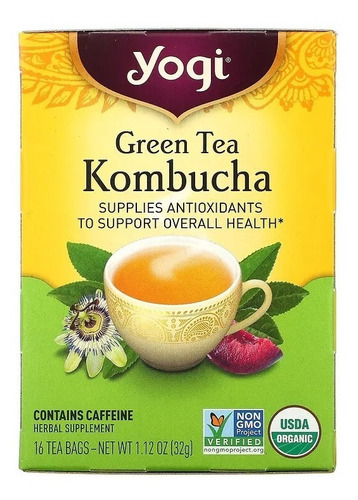 Yogi  Kombucha De Té Verde 16 Bolsitas 32 G Sfn