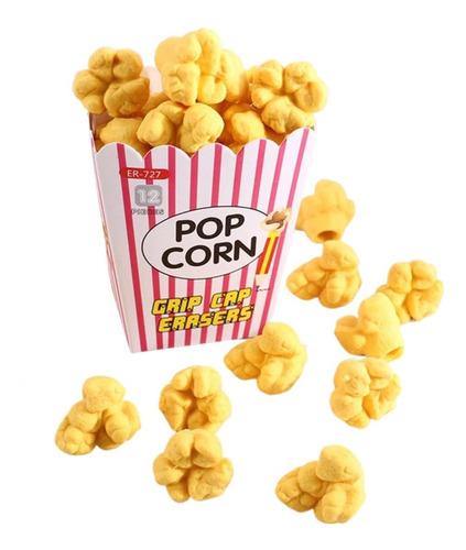 Gomas Para Borrar Palomitas De Maiz Popcorn Set De 12pzs