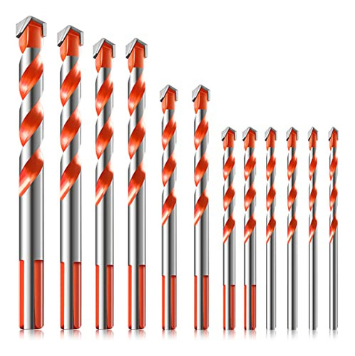 Hakkin 12 Pcs Masajería Perforación Bits For Concrete, 3mm -