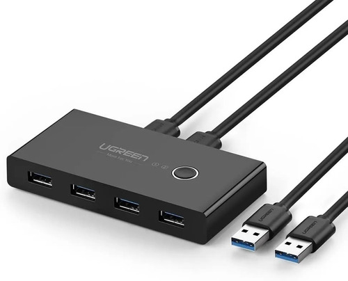 Conmutador Kvm Ugreen Usb 3.0 De 2 Unidades Para Compartir 4