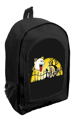 Mochila Negra Infantil Nena Nene Mario Bros. Tt25