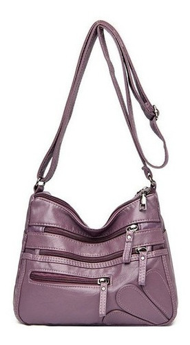 Imagem 2 de 3 de Bolsa De Ombro Multi-camada Roxo - Vários Bolsos