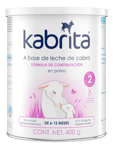 Leche de fórmula en polvo sin TACC Ausnutria BV Kabrita Fórmula de Continuación en lata de 1 de 400g - 6 a 12 meses