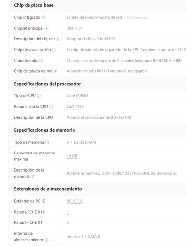 Placa Madre Asus H61m-k Intel H61 Lga 1155 Ddr3